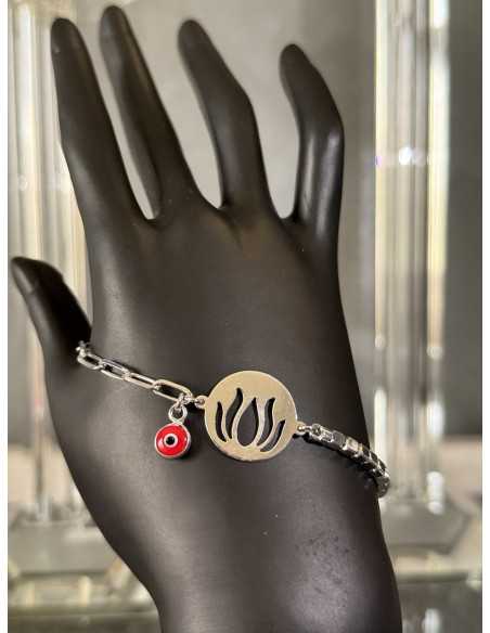 Fire Symbol and Nazar Charm Bracelet