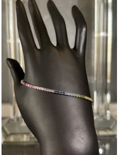 Rainbow Sapphire Line Bracelet