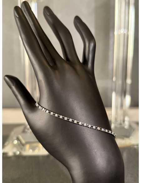 Black and White Diamond Tennis Bracelet