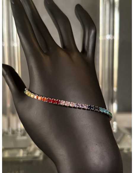 Rainbow Sapphire Line Bracelet