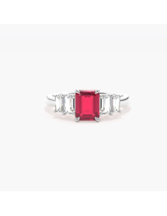 Elegant Silver Ring with Five Stones