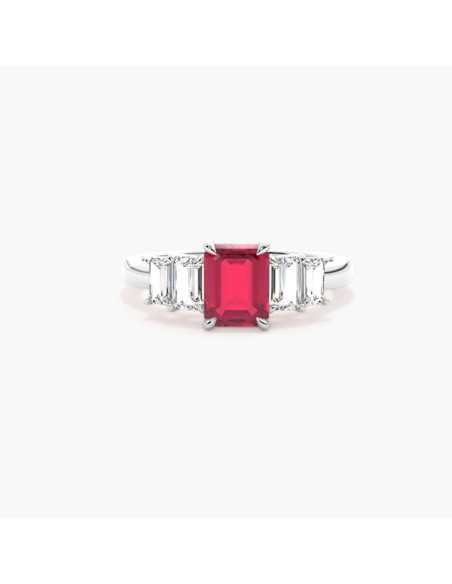 Elegant Silver Ring with Five Stones