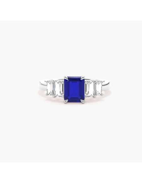 Elegant Silver Ring with Five Stones