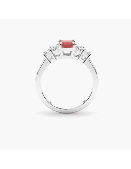 Elegant Silver Ring with Five Stones