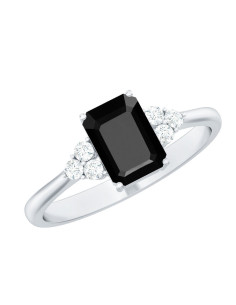 Elegant Silver Ring With Diamond Trio 2