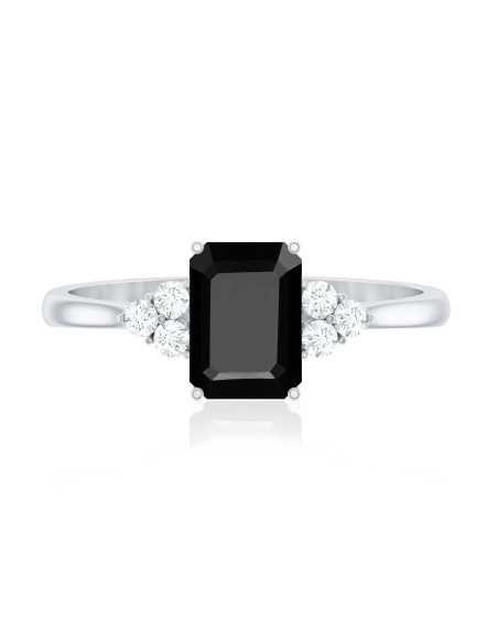 Elegant Silver Ring With Diamond Trio