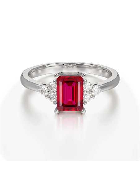 Elegant Silver Ring With Diamond Trio