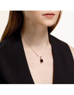Silver Necklace With Garnet And Cubic Gemstone 2